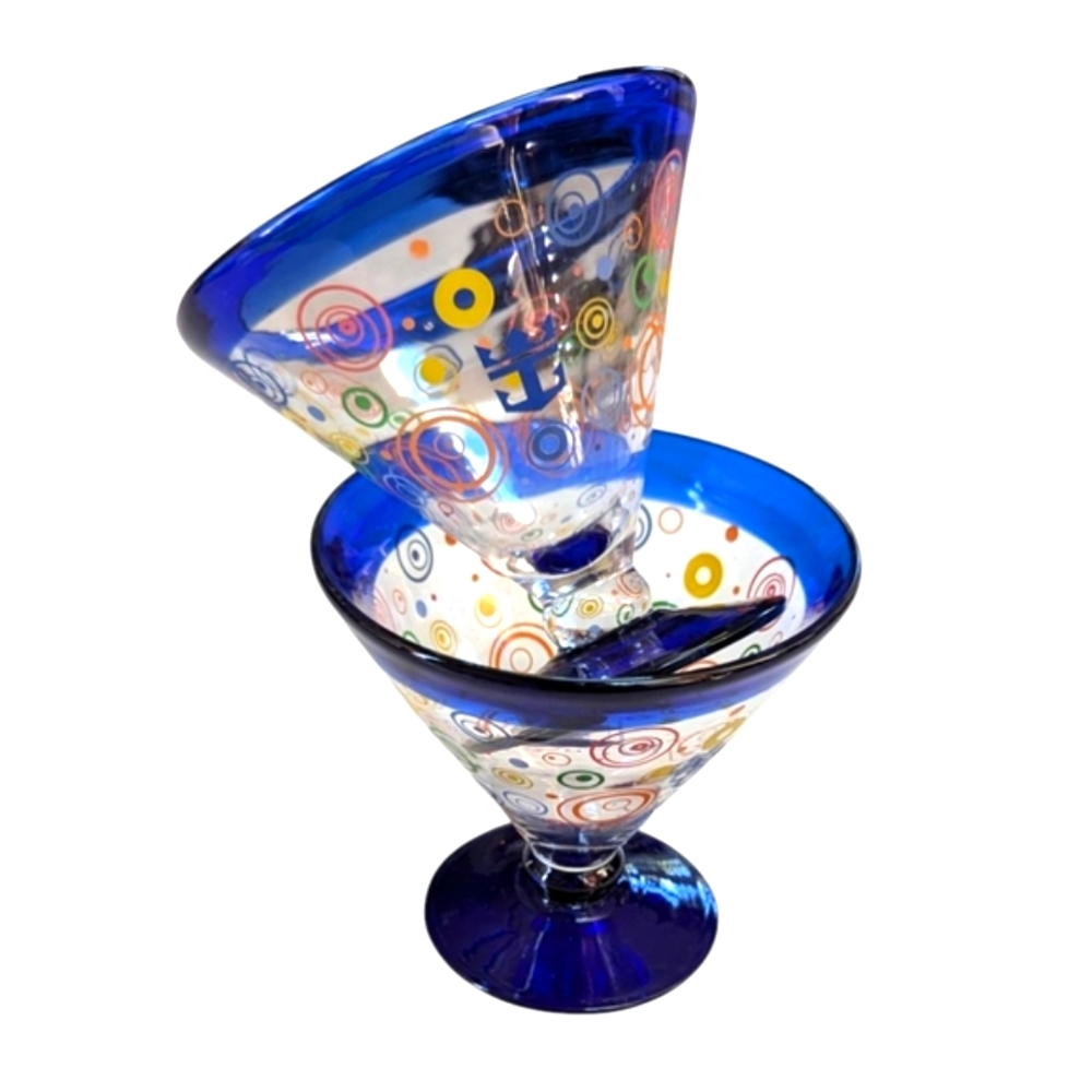 Kosta Boda, Royal Caribbean, Set Of Two Margarita / Cocktail Glasses